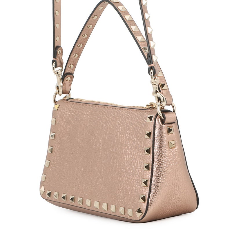 ヴァレンティノ ハンドバッグ ロックスタッズ スモール ラミネートグレインカーフレザー 8W2B0J47FQE VALENTINO 2way