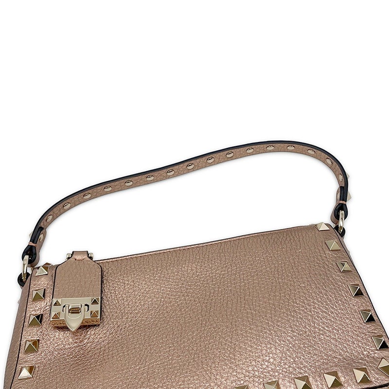 ヴァレンティノ ハンドバッグ ロックスタッズ スモール ラミネートグレインカーフレザー 8W2B0J47FQE VALENTINO 2way