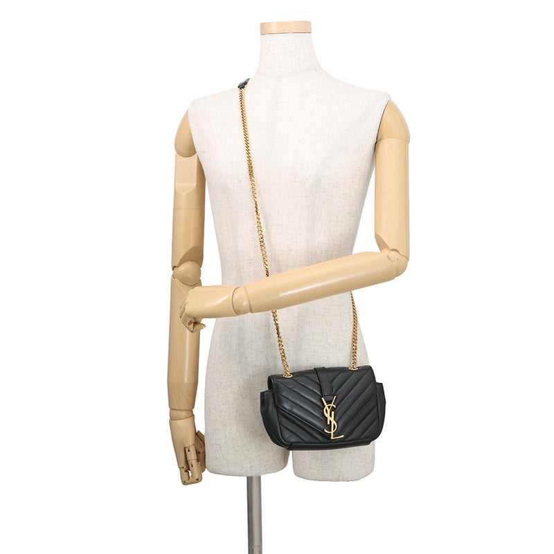 サンローランパリ チェーンショルダーバッグ ベイビーチャイ レザー 399289 SAINT LAURENT PARIS 黒