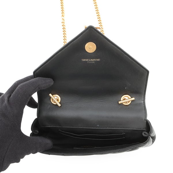 サンローランパリ チェーンショルダーバッグ ベイビーチャイ レザー 399289 SAINT LAURENT PARIS 黒