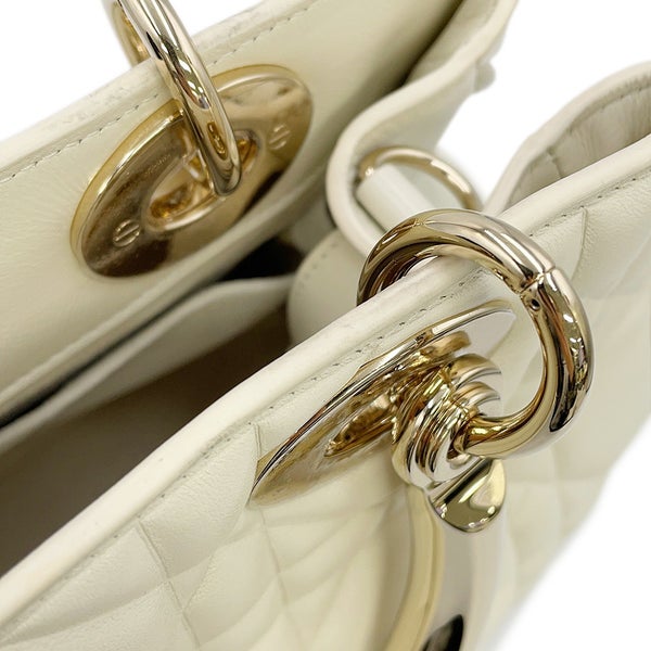 ディオール ハンドバッグ カナージュ レディ95.22 ミディアム カーフレザー M0699OVJX 2way 白