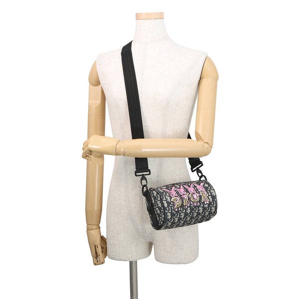 クリスチャン・ディオール ショルダーバッグ オブリーク ラビット キッズ ミニ ローラー M9916SNHO Christian Dior 黒