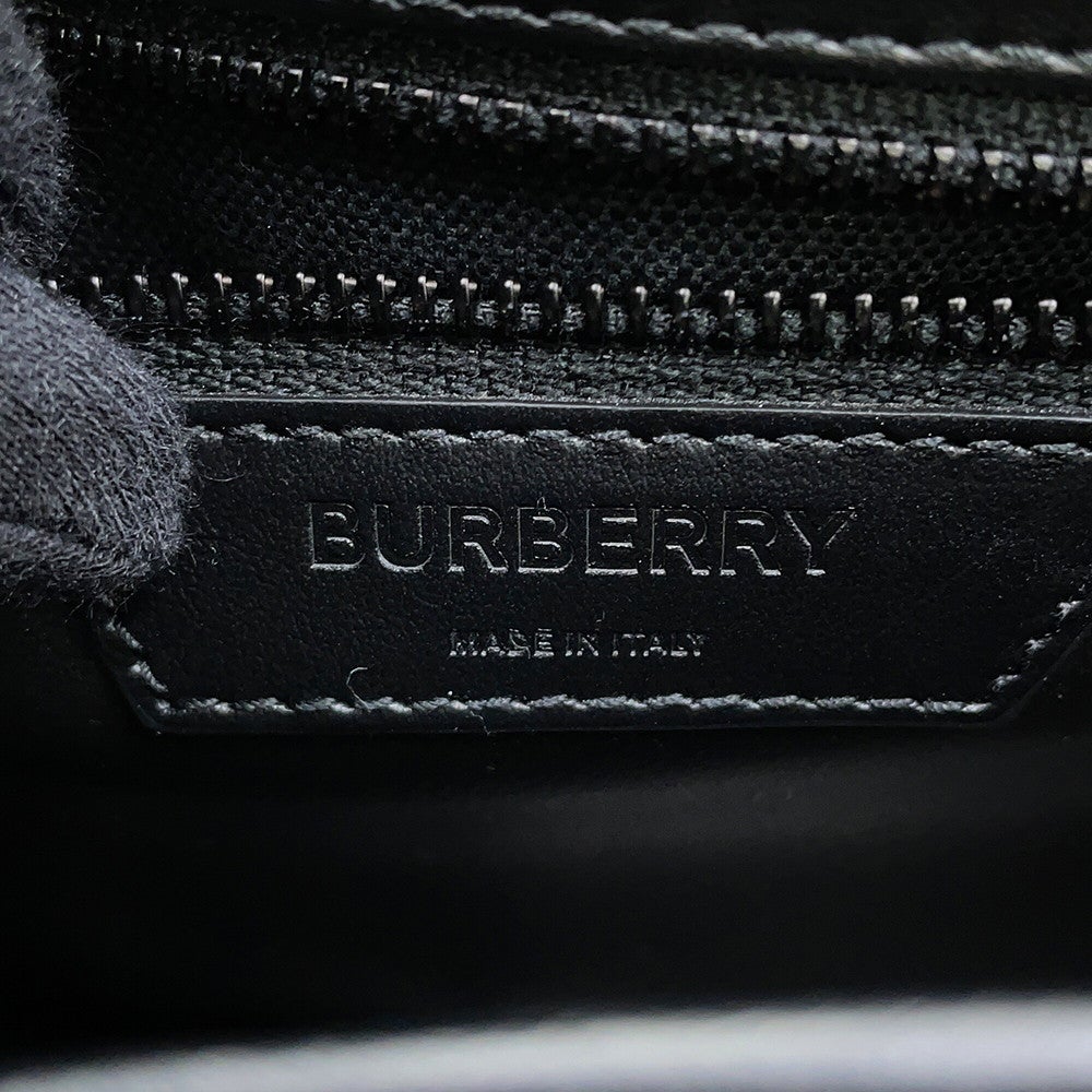 バーバリー ショルダーバッグ レオパード PVC レザー 8050873 BURBERRY 黒 BURBERRY - バーバリー ショルダーバッグ レオパード PVC レザー