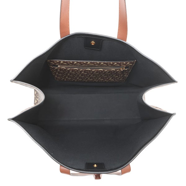 バーバリー トートバッグ TBモノグラム ストライプ Eキャンバス PVC レザー BURBERRY