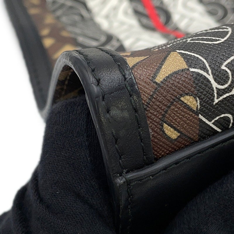 バーバリー トートバッグ TBモノグラム ストライプ Eキャンバス PVC レザー BURBERRY