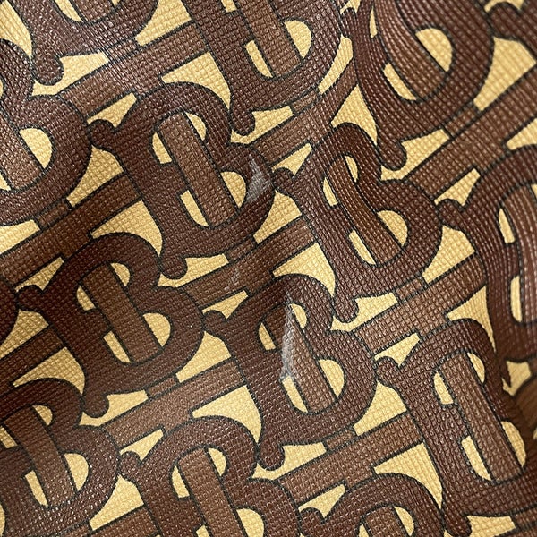 バーバリー トートバッグ TBモノグラム ストライプ Eキャンバス PVC レザー BURBERRY