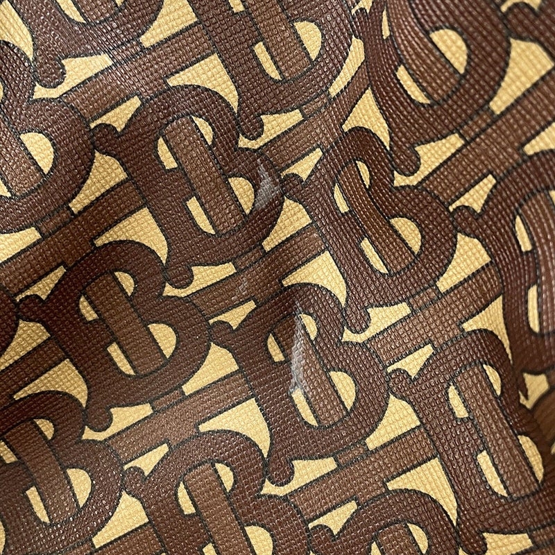 バーバリー トートバッグ TBモノグラム ストライプ Eキャンバス PVC レザー BURBERRY