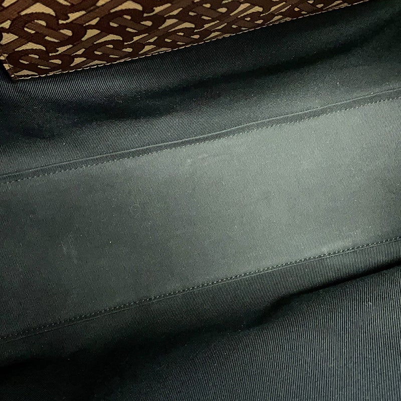 バーバリー トートバッグ TBモノグラム ストライプ Eキャンバス PVC レザー BURBERRY