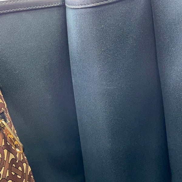 バーバリー トートバッグ TBモノグラム ストライプ Eキャンバス PVC レザー BURBERRY