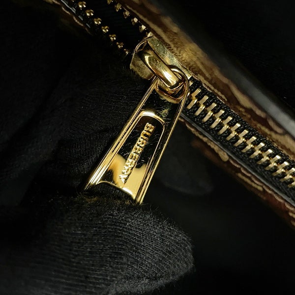 バーバリー トートバッグ TBモノグラム ストライプ Eキャンバス PVC レザー BURBERRY