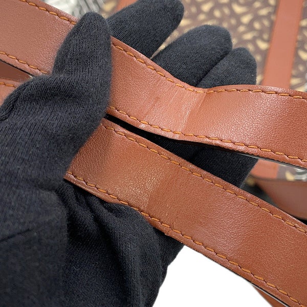 バーバリー トートバッグ TBモノグラム ストライプ Eキャンバス PVC レザー BURBERRY