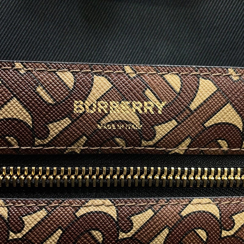 バーバリー トートバッグ TBモノグラム ストライプ Eキャンバス PVC レザー BURBERRY