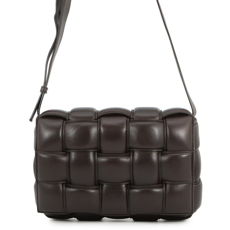 ボッテガヴェネタ ショルダーバッグ イントレチャート パデッド カセット ラムスキン 591970 BOTTEGA VENETA ブラウン