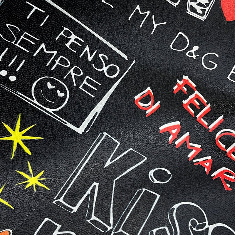 ドルチェ&ガッバーナ クラッチバッグ CLEO グラフィティ レザー DOLCE&GABBANA 黒 2way