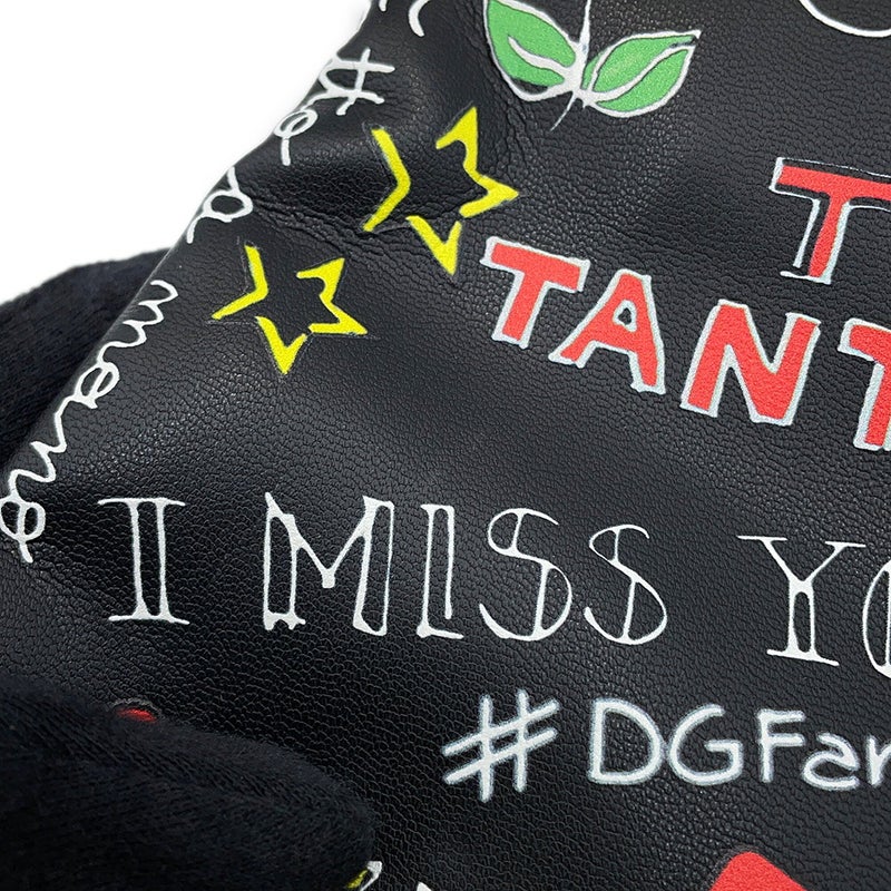 ドルチェ&ガッバーナ クラッチバッグ CLEO グラフィティ レザー DOLCE&GABBANA 黒 2way