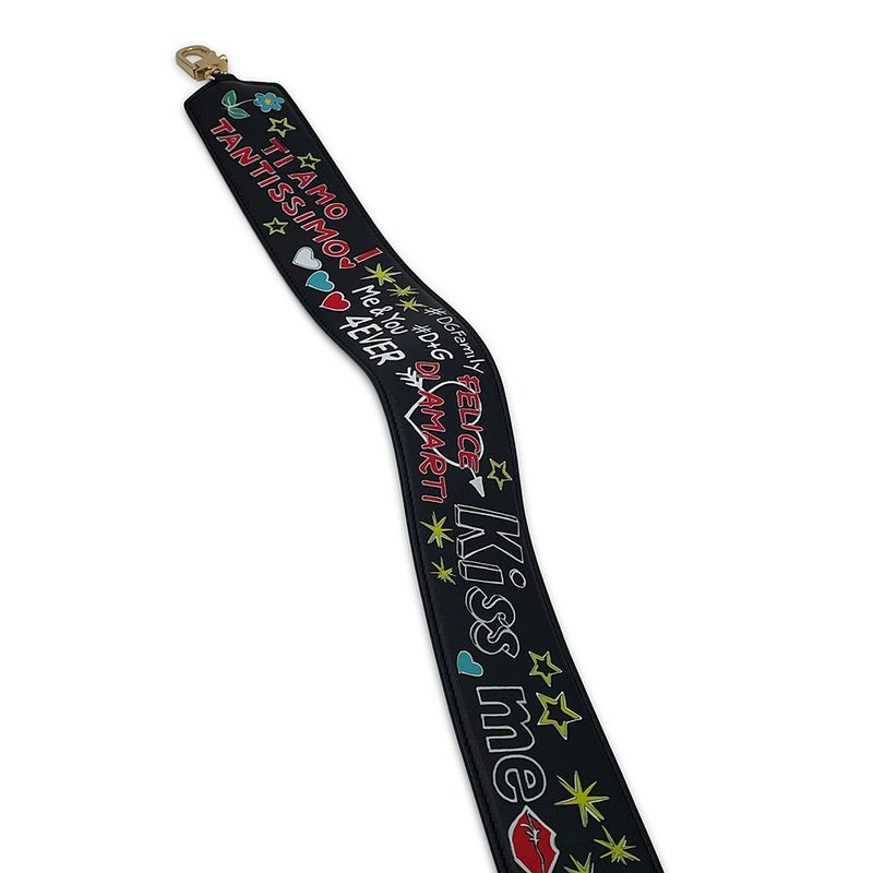 ドルチェ&ガッバーナ クラッチバッグ CLEO グラフィティ レザー DOLCE&GABBANA 黒 2way