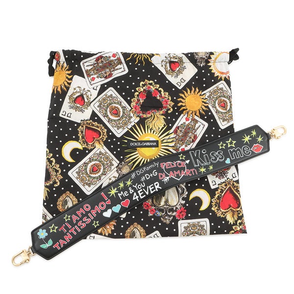 ドルチェ&ガッバーナ クラッチバッグ CLEO グラフィティ レザー DOLCE&GABBANA 黒 2way