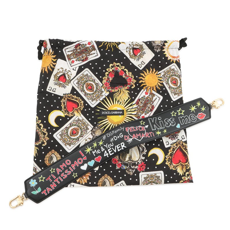 ドルチェ&ガッバーナ クラッチバッグ CLEO グラフィティ レザー DOLCE&GABBANA 黒 2way