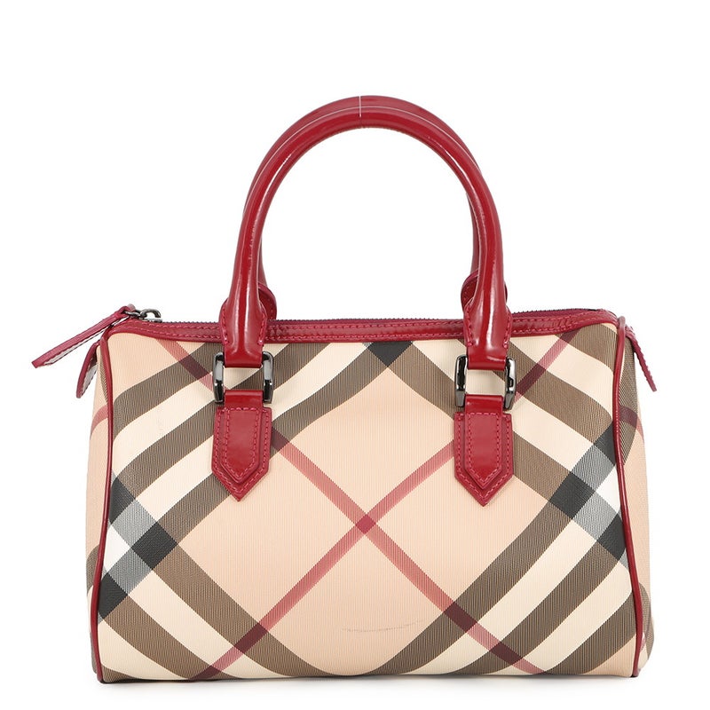 バーバリー ハンドバッグ ヴィンテージ ノヴァチェック ボーリングバッグ PVC パテントレザー 3722972 BURBERRY