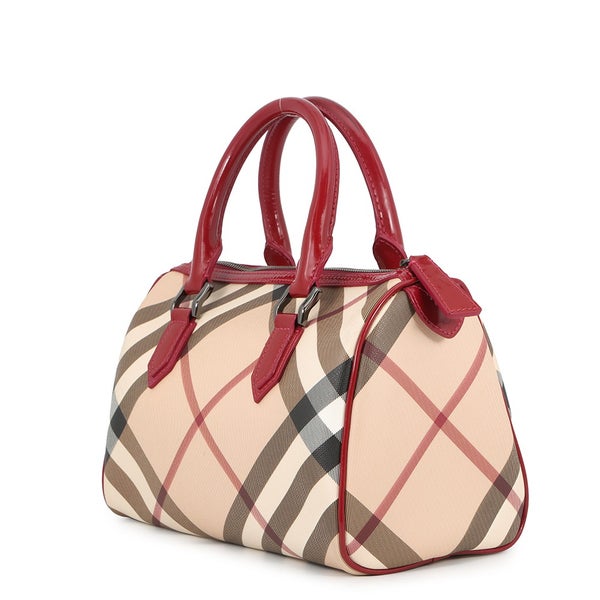 バーバリー ハンドバッグ ヴィンテージ ノヴァチェック ボーリングバッグ PVC パテントレザー 3722972 BURBERRY