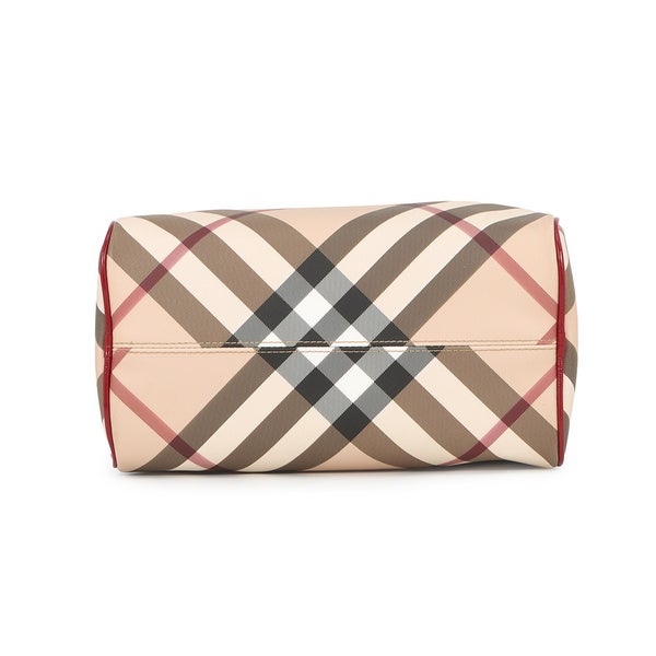 バーバリー ハンドバッグ ヴィンテージ ノヴァチェック ボーリングバッグ PVC パテントレザー 3722972 BURBERRY