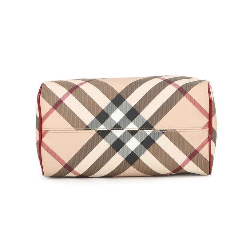 バーバリー ハンドバッグ ヴィンテージ ノヴァチェック ボーリングバッグ PVC パテントレザー 3722972 BURBERRY