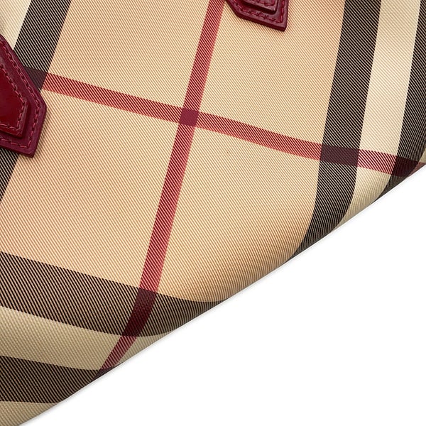 バーバリー ハンドバッグ ヴィンテージ ノヴァチェック ボーリングバッグ PVC パテントレザー 3722972 BURBERRY