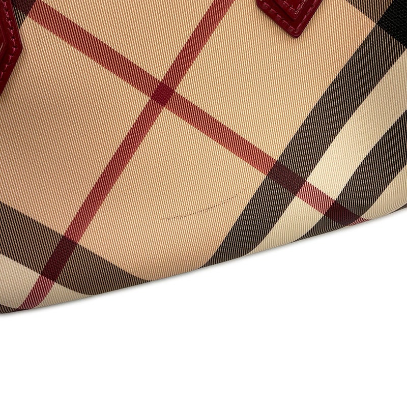 バーバリー ハンドバッグ ヴィンテージ ノヴァチェック ボーリングバッグ PVC パテントレザー 3722972 BURBERRY