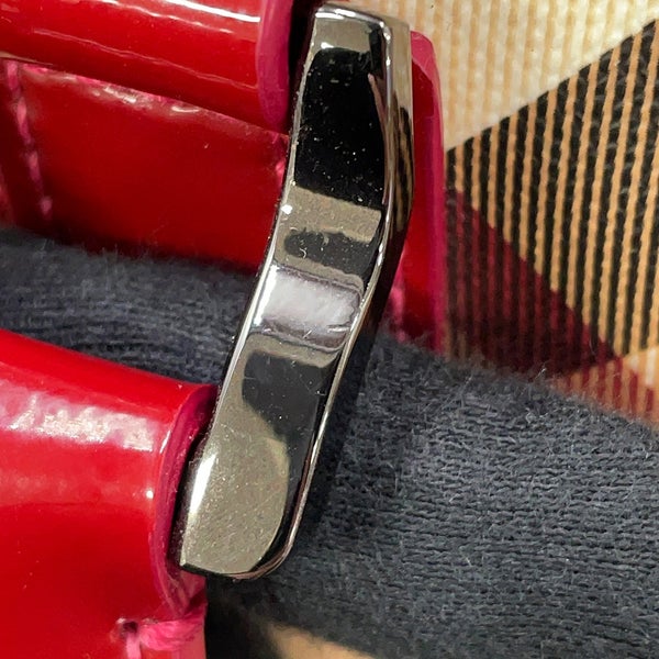 バーバリー ハンドバッグ ヴィンテージ ノヴァチェック ボーリングバッグ PVC パテントレザー 3722972 BURBERRY