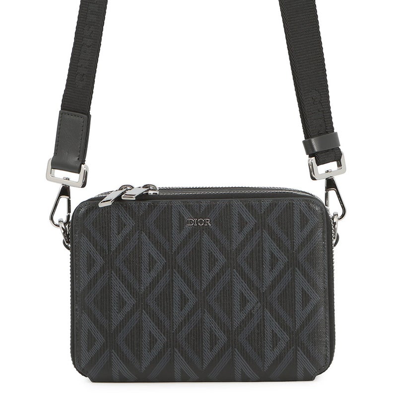 クリスチャン・ディオール ショルダーバッグ CDダイヤモンド メッセンジャーポーチ 2ESBC119DCO Christian Dior 黒