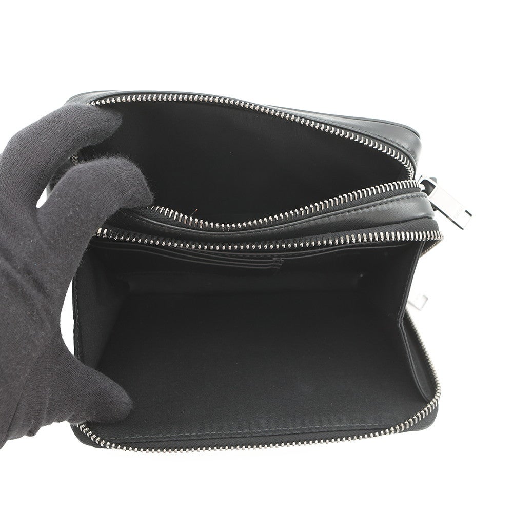Christian Dior クリスチャンディオール CDダイヤモンド メッセンジャー ショルダーバッグ シルバー金具 ブラック 11-BO-0223 クリスチャン・ディオール ショルダーバッグ CDダイヤモンド