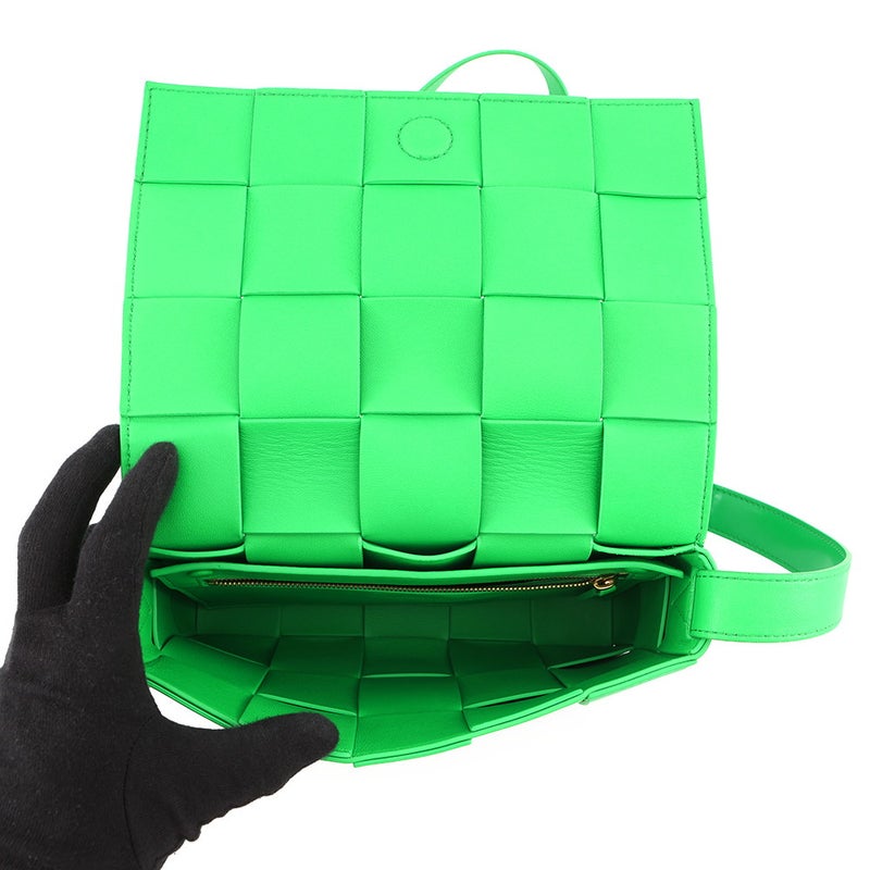 ボッテガヴェネタ ショルダーバッグ マキシイントレチャート カセット BOTTEGA VENETA グリーン