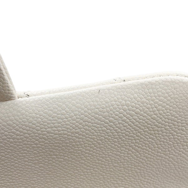 シャネル チェーンショルダーバッグ マトラッセ ココマーク トップハンドル スモール キャビアスキン AS5702 CHANEL 白