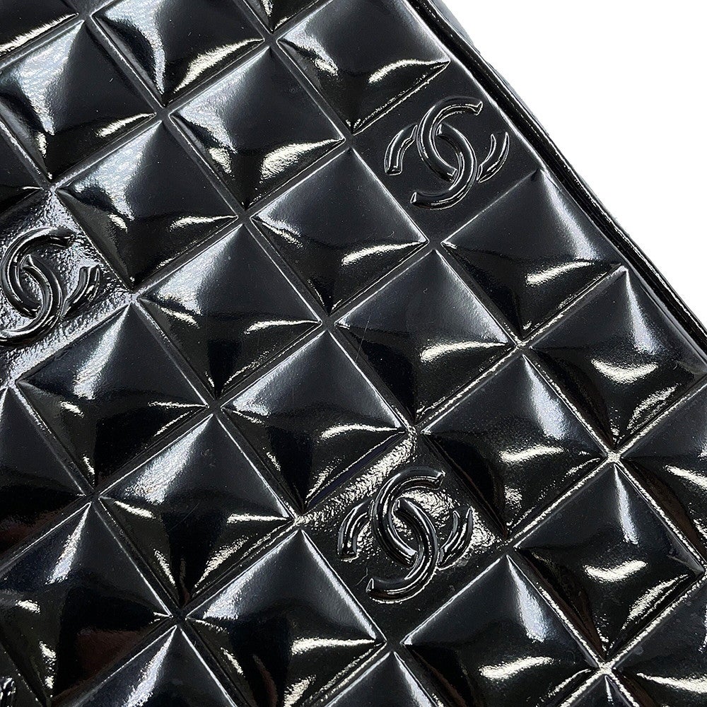 シャネル ハンドバッグ ココマーク チョコバー パテントレザー CHANEL