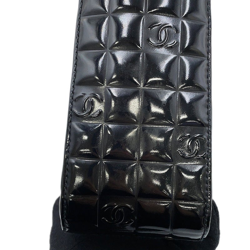 シャネル ハンドバッグ ココマーク チョコバー パテントレザー CHANEL 黒