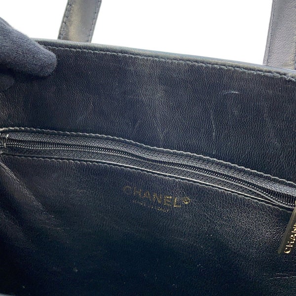 シャネル ハンドバッグ ココマーク チョコバー パテントレザー CHANEL 黒