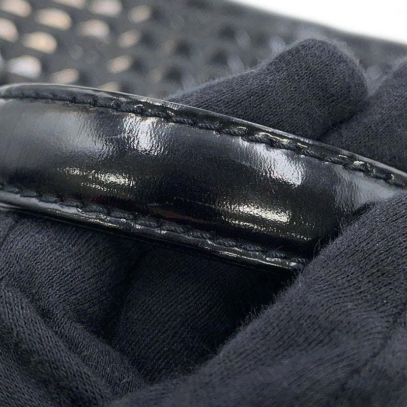 シャネル ハンドバッグ ココマーク チョコバー パテントレザー CHANEL 黒