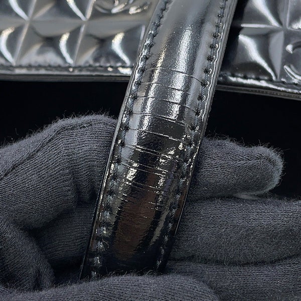 シャネル ハンドバッグ ココマーク チョコバー パテントレザー CHANEL 黒