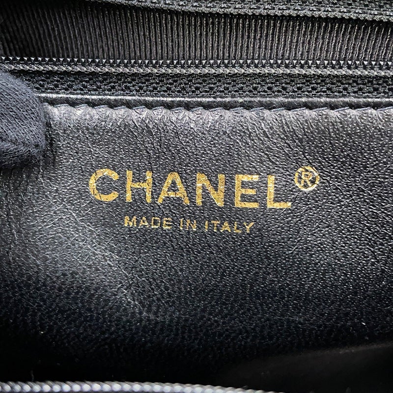 シャネル ハンドバッグ ココマーク チョコバー パテントレザー CHANEL 黒