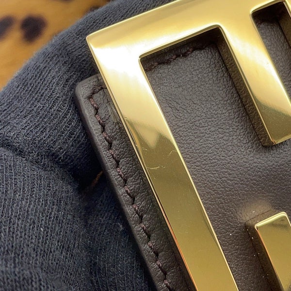 フェンディ ハンドバッグ レオパード柄 バゲット ミニ ハラコ 8BS017 FENDI 2wayショルダーバッグ