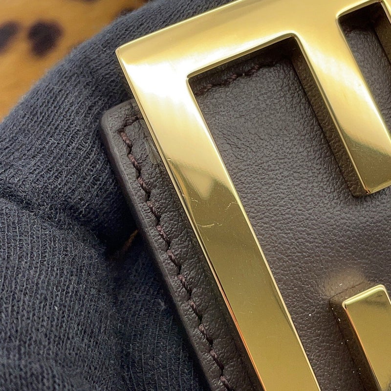 フェンディ ハンドバッグ レオパード柄 バゲット ミニ ハラコ 8BS017 FENDI 2wayショルダーバッグ