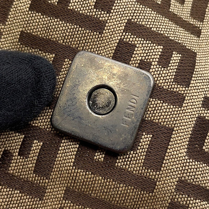 フェンディ ハンドバッグ ズッキーノ ミニ マンマバケット キャンバス/レザー 8BK005 FENDI ミニバッグ