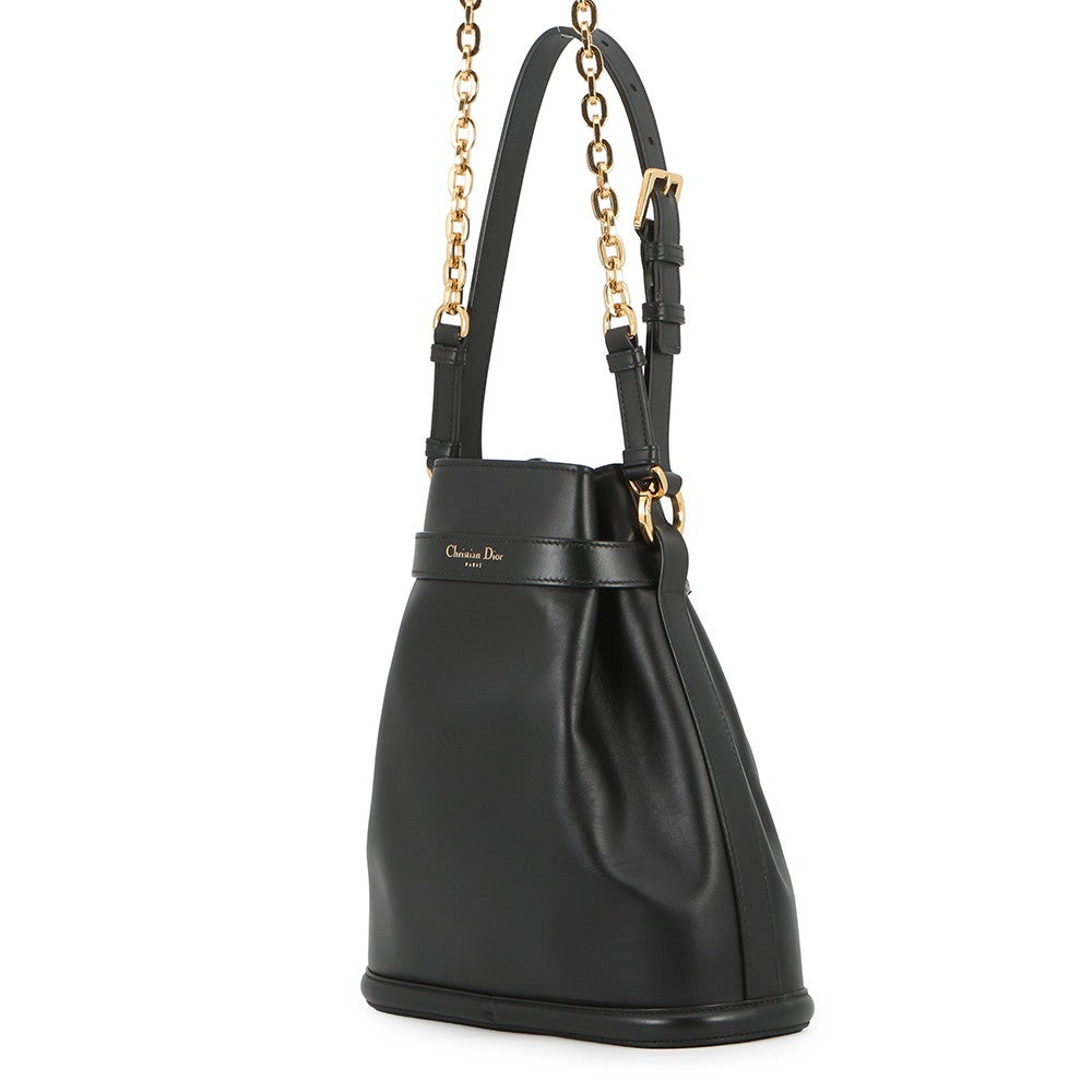Christian Dior クリスチャンディオール C'est DIOR セディオール CDエンボスロゴ レザー 2WAY 巾着 ハンド ショルダーバッグ ゴールド金具 ブラック M2271UBHA すぐ届く！DIOR C'EST DIOR バッグ ミディアム CDエンボス (Dior