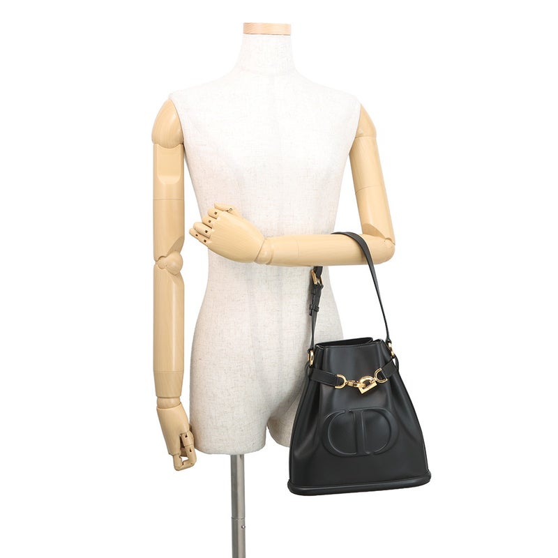 ディオール ハンドバッグ C'est Dior セディオール CDエンボス ミディアム カーフレザー M2271UBHA 2way 黒
