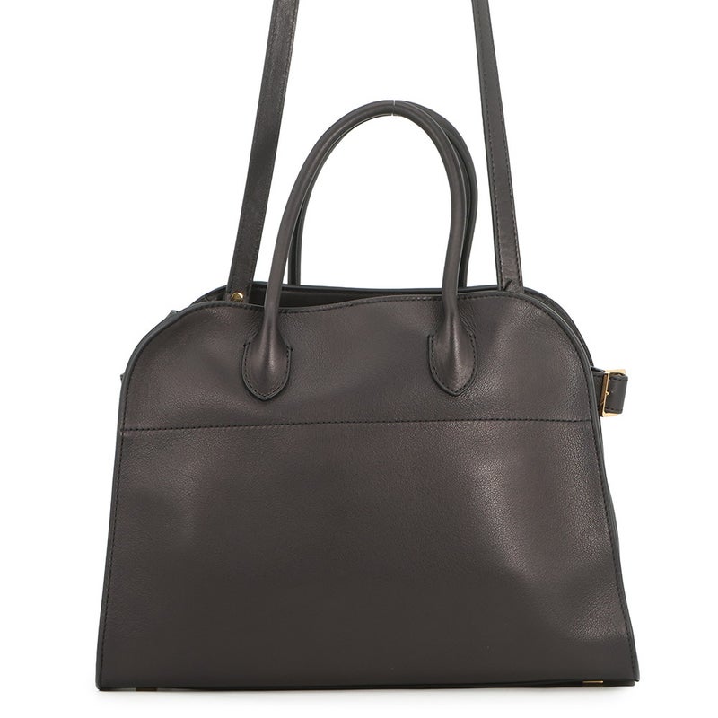 ザ ロウ ハンドバッグ ソフトマルゴー12 レザー W1586 THE ROW 2way 黒