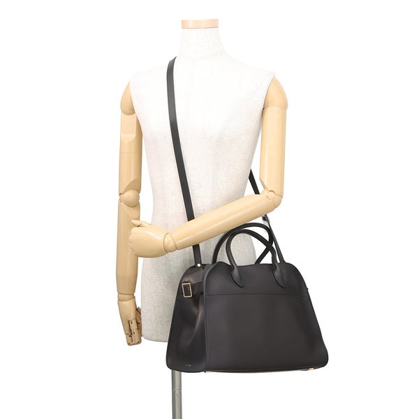 ザ ロウ ハンドバッグ ソフトマルゴー12 レザー W1586 THE ROW 2way 黒