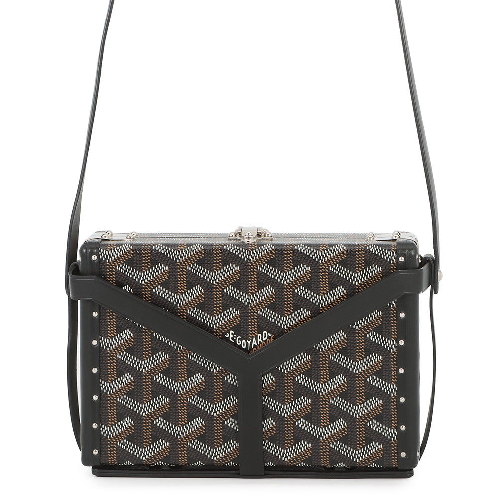 ゴヤール ショルダーバッグ ミノディエール PVC レザー GOYARD 黒
