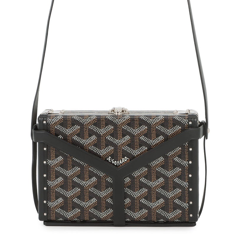 ゴヤール ショルダーバッグ ミノディエール PVC レザー GOYARD 黒