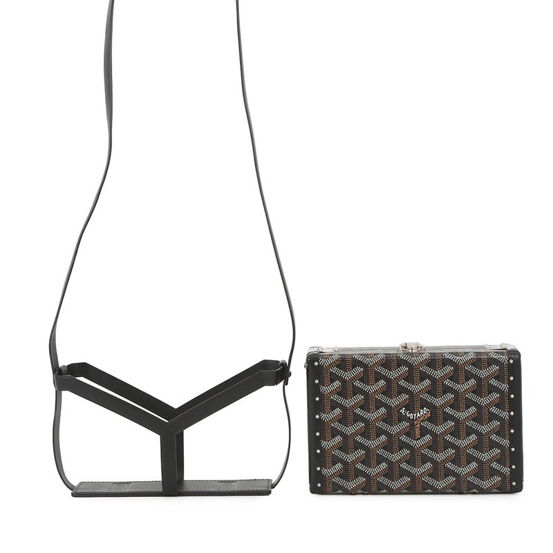 ゴヤール ショルダーバッグ ミノディエール PVC レザー GOYARD 黒