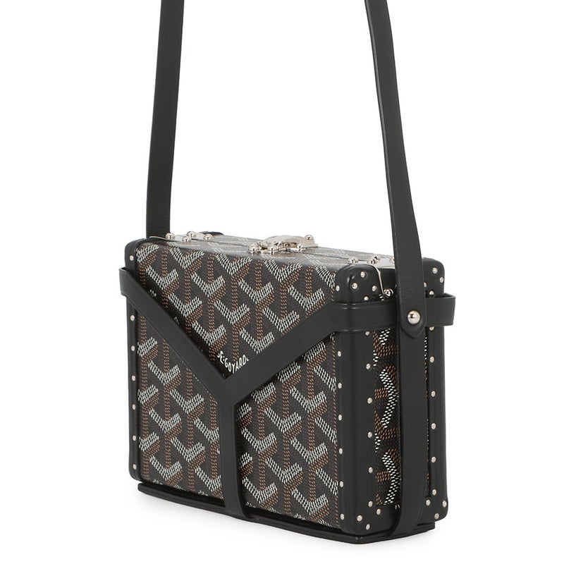 ゴヤール ショルダーバッグ ミノディエール PVC レザー GOYARD 黒